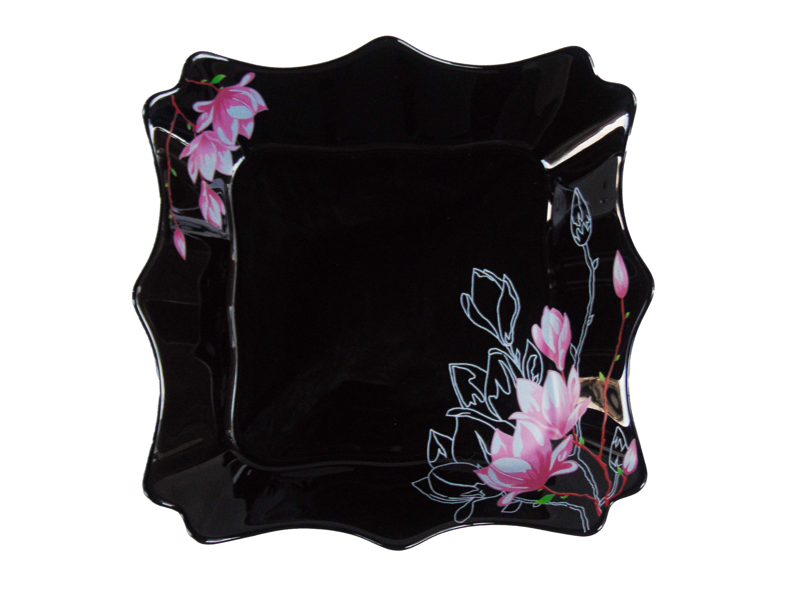 Farfurie Patrata Adanca felul 2 Model Floral ROZ