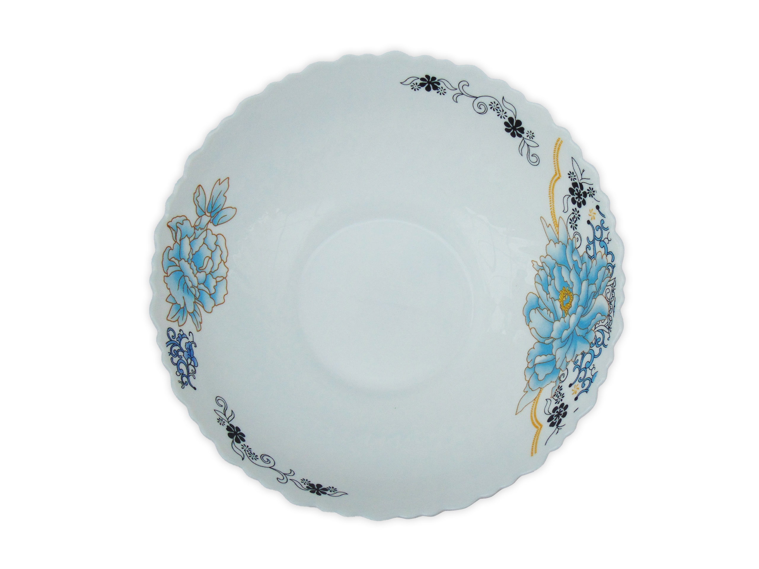 Bol Salata Rotund cu Model BLEU-NEGRU