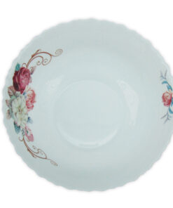 Bol Salata Rotund cu Model Floral ROZ-ALB