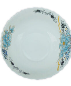 Bol Salata Rotund cu Model Floral ALBASTRU-NEGRU