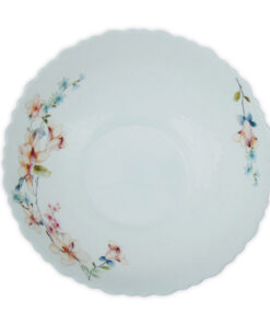 Bol Salata Rotund cu Model Floral CREM mic