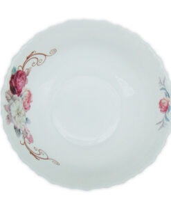 Bol Supa Rotund cu Model Floral ROZ-ALB