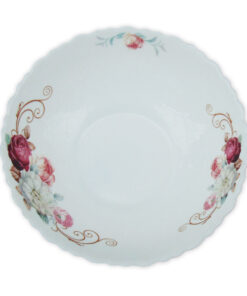 Bol Supa Rotund cu Model Floral GRENA-ALB