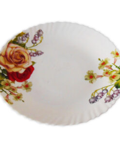 Farfurie Întinsa Rotunda cu Model Floral TRANDAFIR