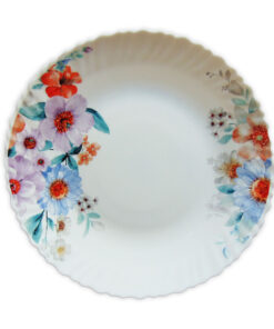 Farfurie Întinsa Rotunda cu Model Floral MOV-BLEU