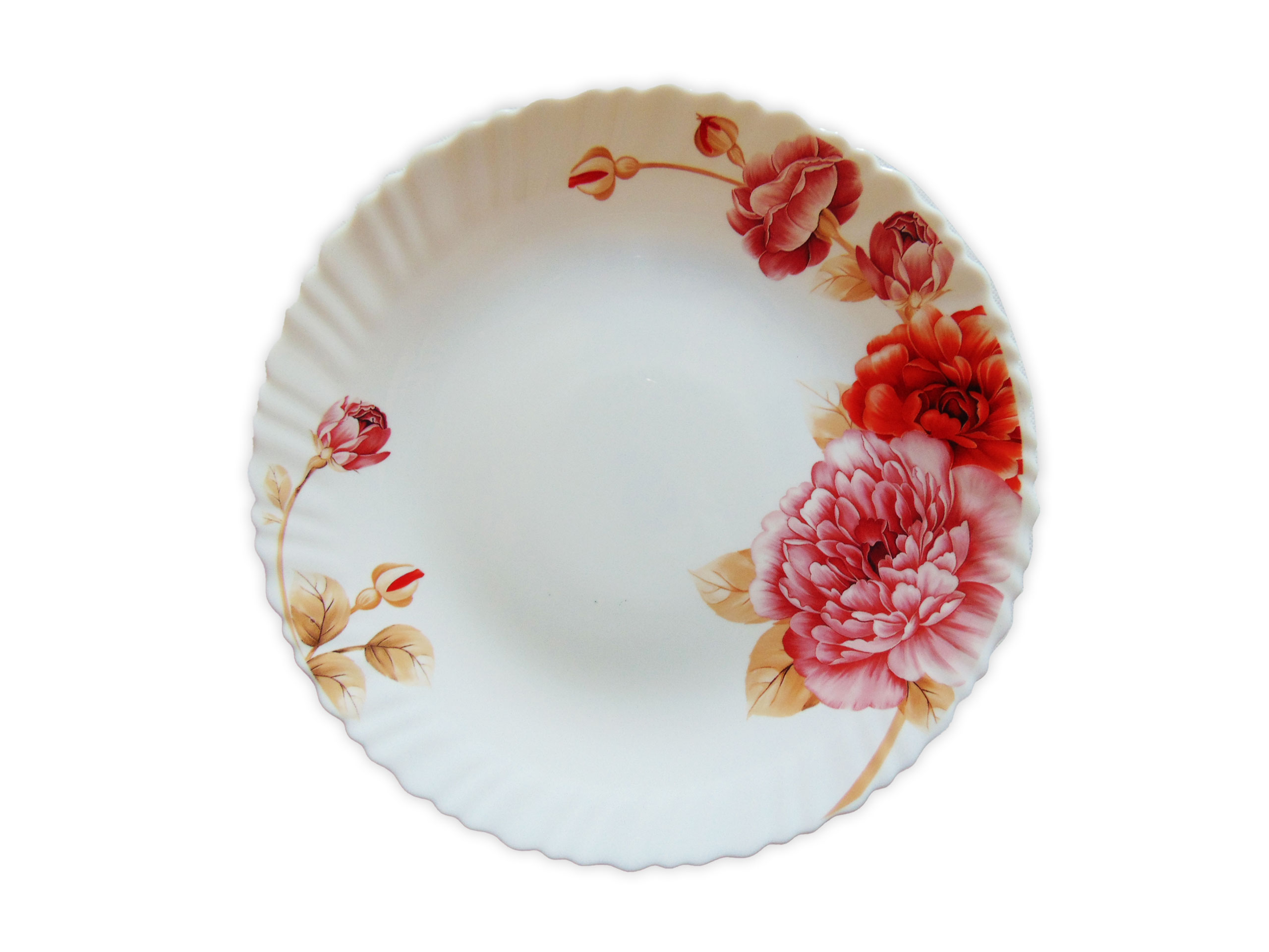 Farfurie Întinsa Rotunda cu Model Floral BUJORI