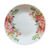 Farfurie Întinsa Rotunda cu Model Floral ROZ-VERDE