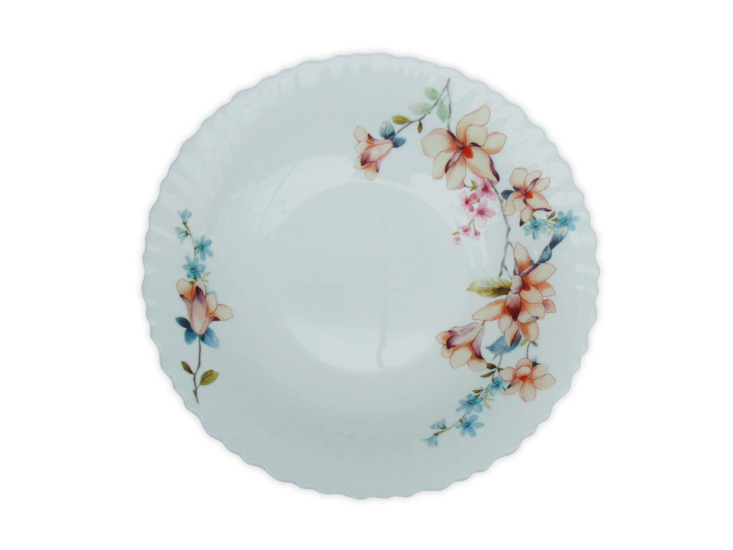 Farfurie Adânca Felul Doi cu Model Floral CREM