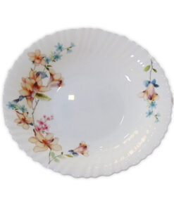 Farfurie Adânca Mare cu Model Floral CREM