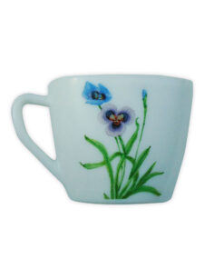 Cana Pătrata cu Model Floral BLEU.