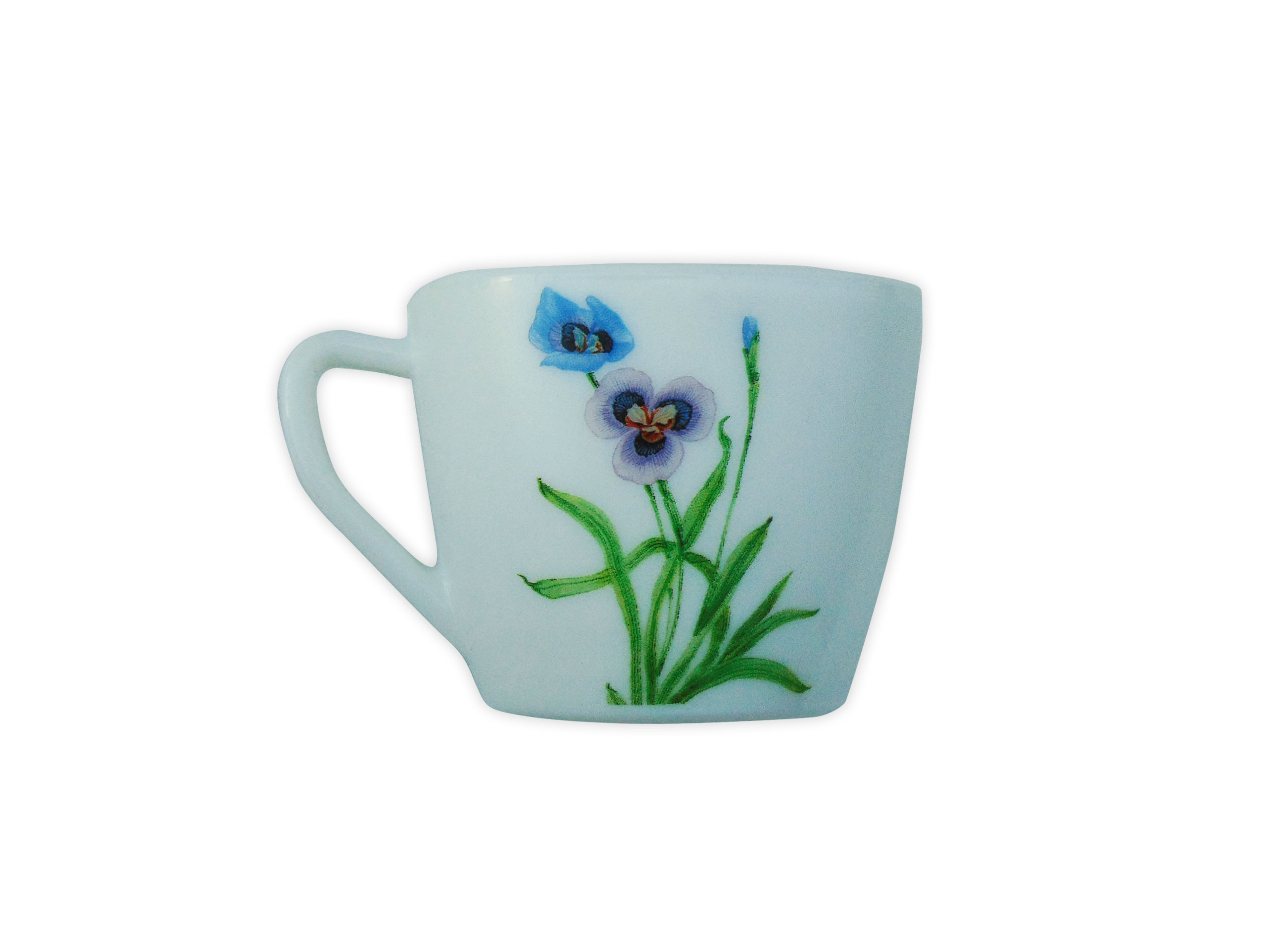 Cana Pătrata cu Model Floral BLEU.
