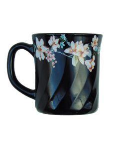 Cana Neagra cu Model Floral ALB