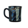 Cana Neagra cu Model Floral AURIU-ALB