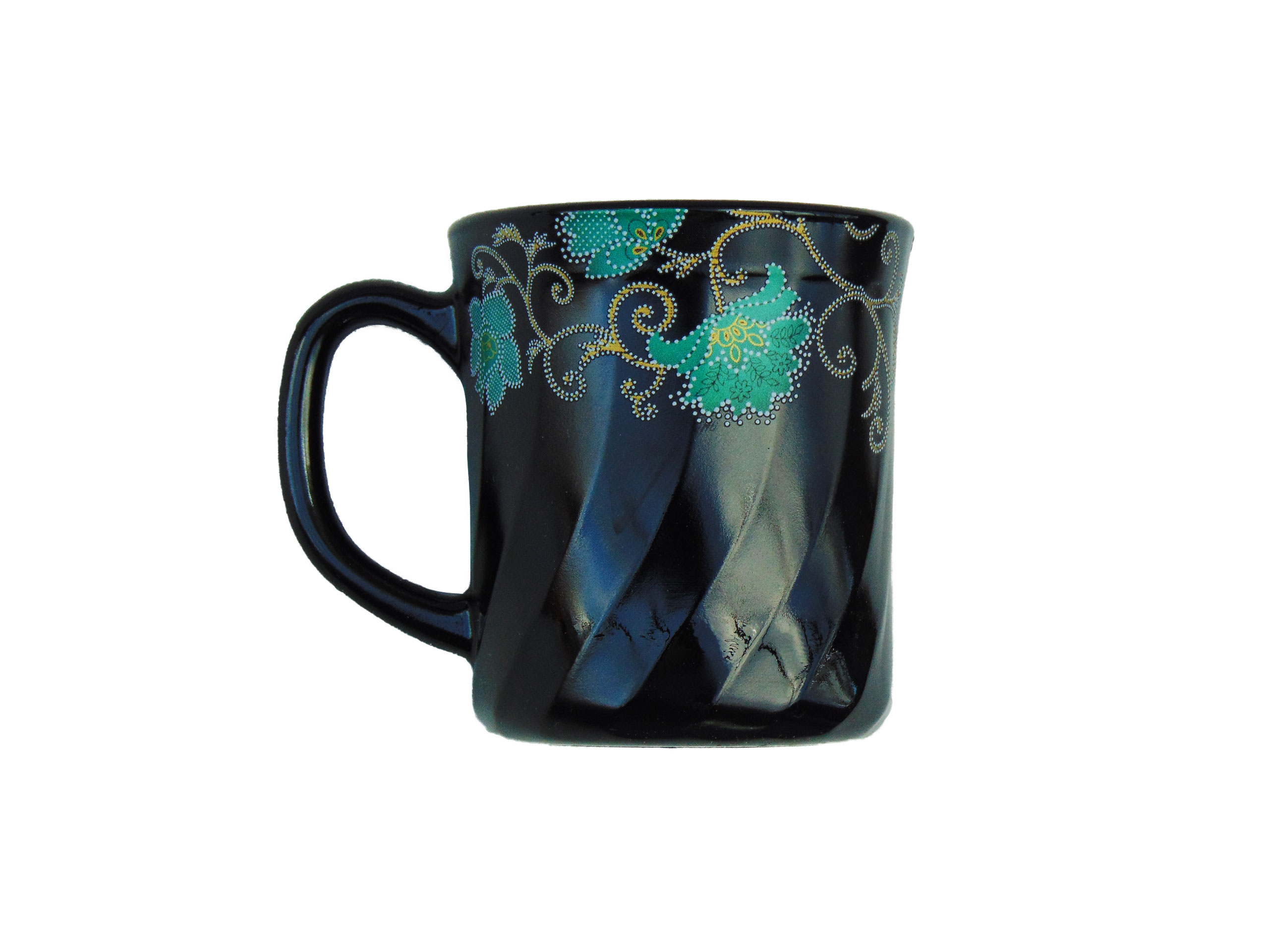 Cana Neagra cu Model Floral VERDE