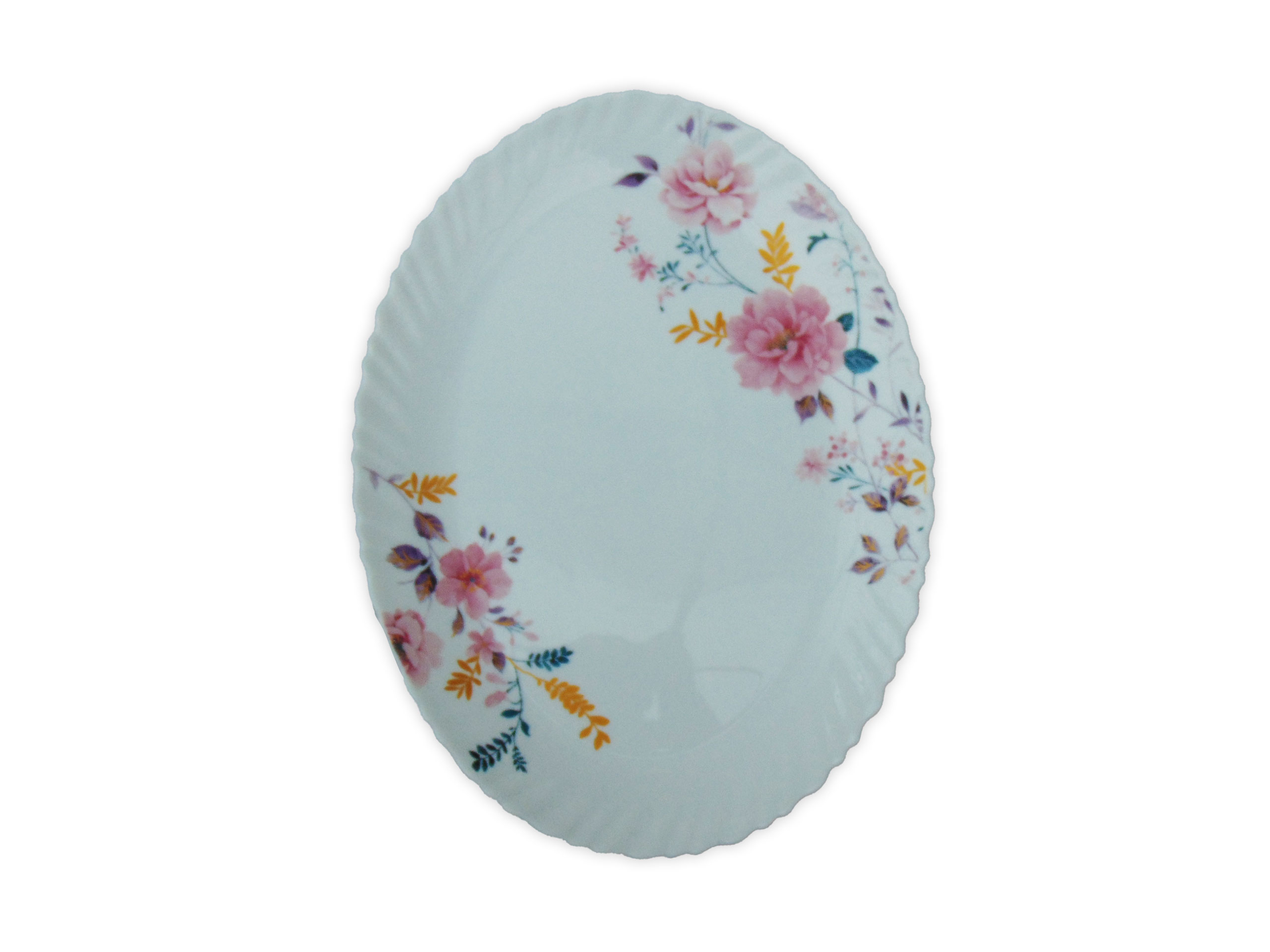 Platou Oval cu Model Floral ROZ-AURIU