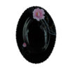 Platou Oval Negru cu Model Floral ROZ
