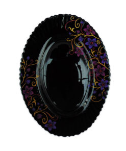 Platou Oval Negru cu Model Floral MOV
