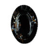 Platou Oval Negru cu Model Floral ALB-AURIU