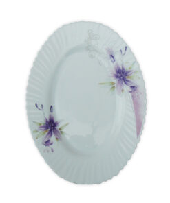 Platou Oval Alb cu Model Floral MOV