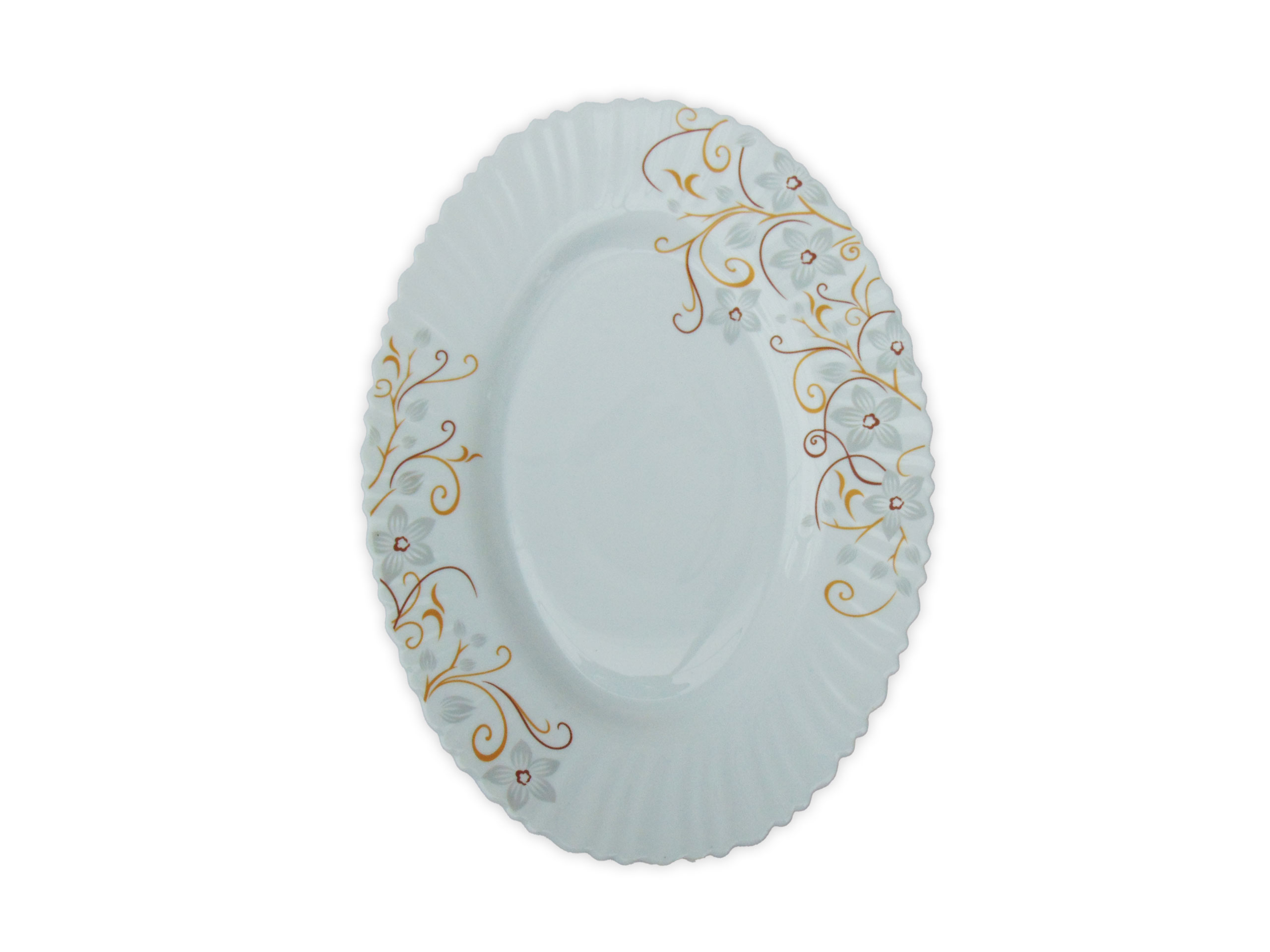 Platou Oval Alb cu Model Floral MARO