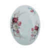 Platou Oval Alb cu Model Floral ROZ-ALB