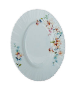 Platou Oval Alb cu Model Floral CREM