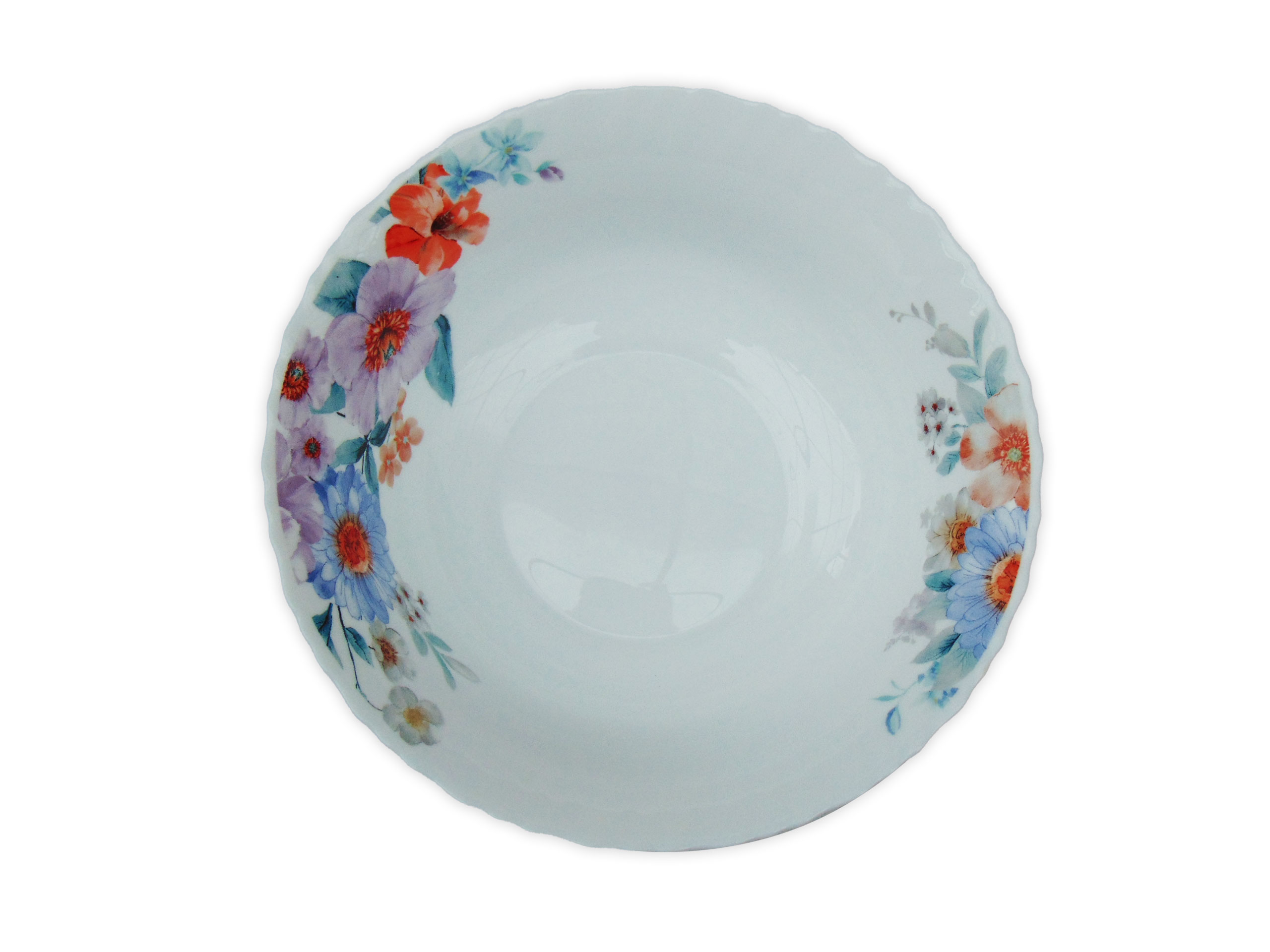 Bol Salata Rotund cu Model Floral LILA-BLEU