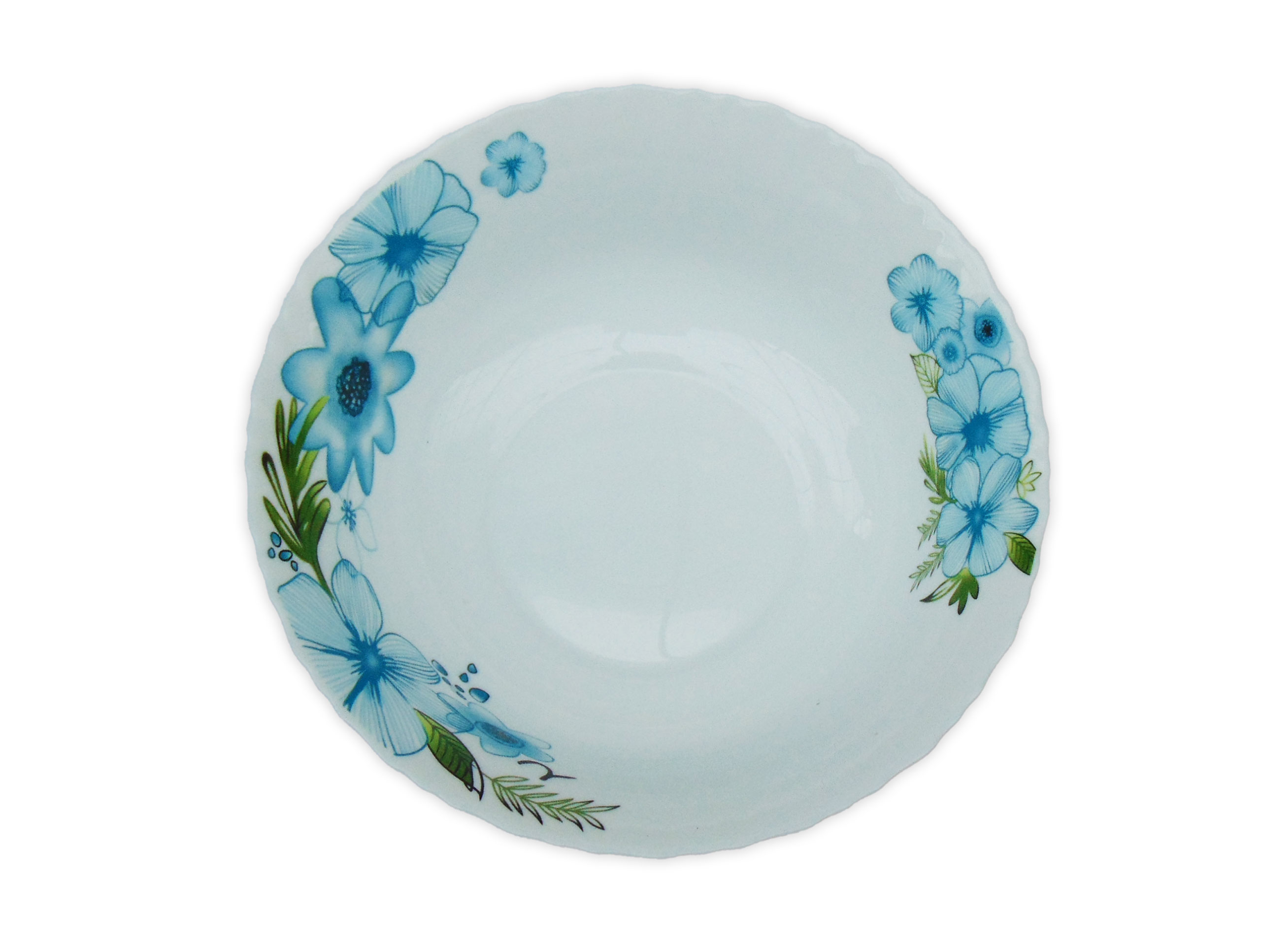 Bol Salata Rotund cu Model Floral TURQOISE