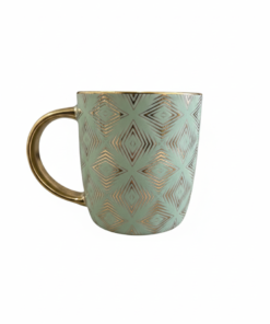 Cana ceramica model Vernil-Auriu