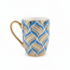 Cana ceramica model Albastru-Auriu