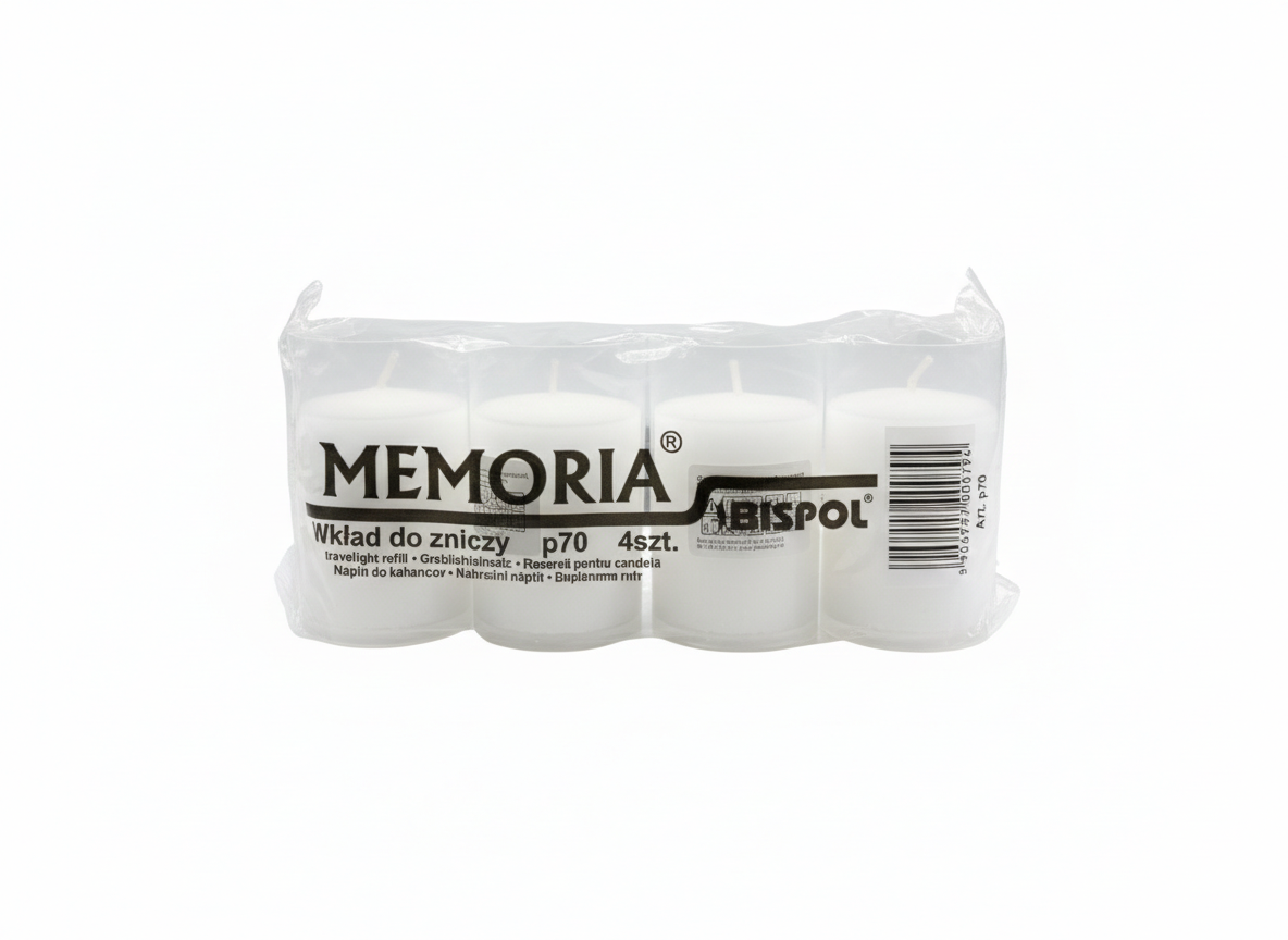 Set Candele 4 bucăți Memoria Bispol Alb p70