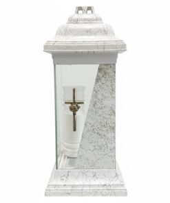 Candele PREMIUM din Sticla cu timp de ardere de 6 zile / 8 Zile - Alb Marmorat
