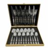 Set tacamuri Inox 24 piese pentru 6 persoane diverse modele - Argintiu
