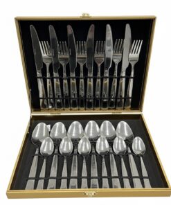 Set tacamuri Inox 24 piese pentru 6 persoane diverse modele - Argintiu