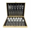 Set tacamuri Inox 24 piese pentru 6 persoane diverse modele - Auriu