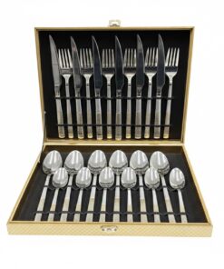 Set tacamuri Inox 24 piese pentru 6 persoane diverse modele - Auriu