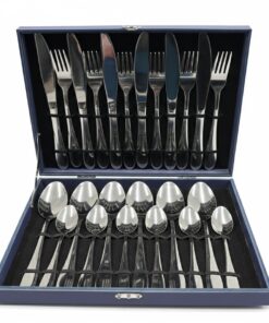 Set tacamuri Inox 24 piese pentru 6 persoane diverse modele - Albastru