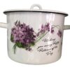 Oala 7 litrii email cu model floral liliac