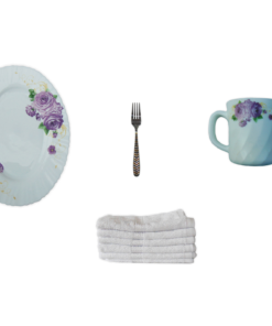 Set 6 Platouri Ovale arcopal si 6 Cani  + 6 Furculițe INOX 6 Prosoape Pachet Select 1