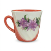 Cană Ceramica cu Motive Florale portocaliu