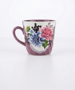 Cană Ceramică Mov cu Dalii