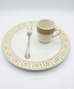 Set Versace farfurie intinsa, ceasca & furculita