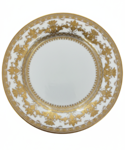Farfurie din ceramica cu Margine Dantelată Aurie