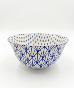 Bol Ceramic Alb-Albastru