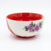 Bol Ceramic Rosu cu Flori de Crin