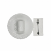 Pachet pomana model Alb simplu 6 Farfurii intinse+6 Cani+6 Linguri/Furculite & 6 Prosoape