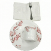 Pachet pomana model flori de Cireș Roz 6 Farfurii+6 Cani+6 Linguri/Furculite & 6 Prosoape